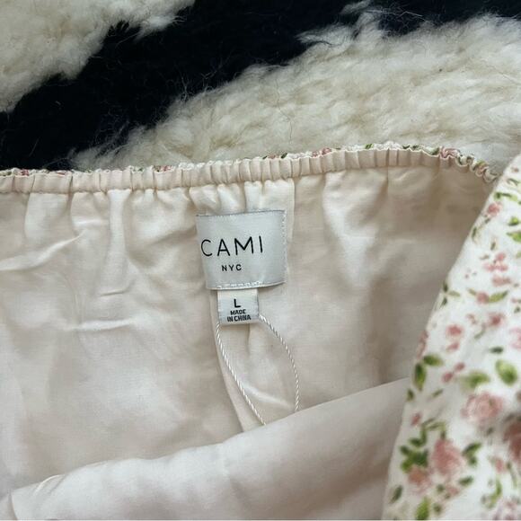 CAMI NYC Dedrah Strapless Crop Top in Rose Ditsy - Picture 4 of 5